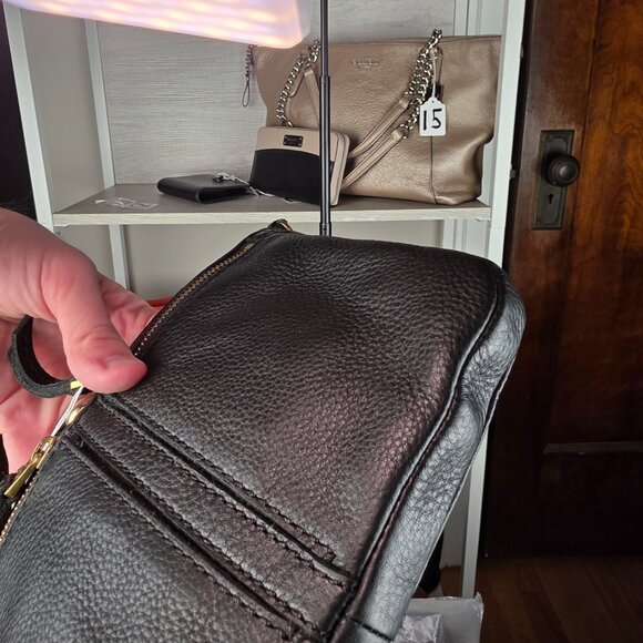 Fossil Elise Black Pebbled Leather Small Crossbody - Picture 13 of 17